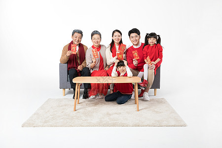 新年家庭发红包压岁钱背景图片