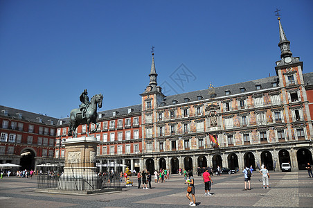 西班牙风情马约尔广场 Plaza de Mayor背景