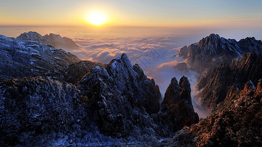 黄山日出背景图片