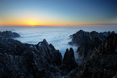 黄山日出背景图片