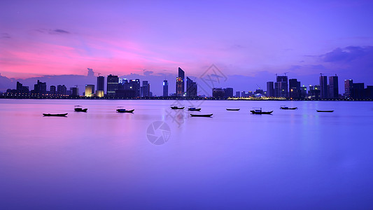 cbd夜景钱塘江边的钱江新城背景