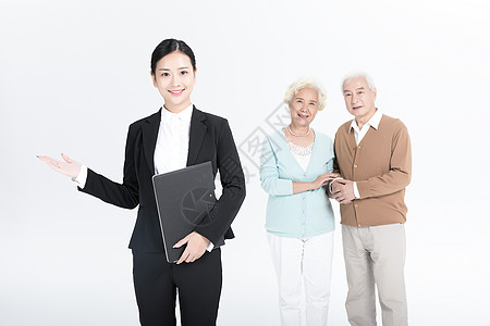 老年家庭保险营销高清图片
