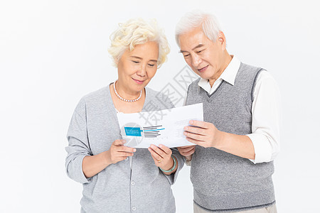 老年夫妻选择保险背景图片