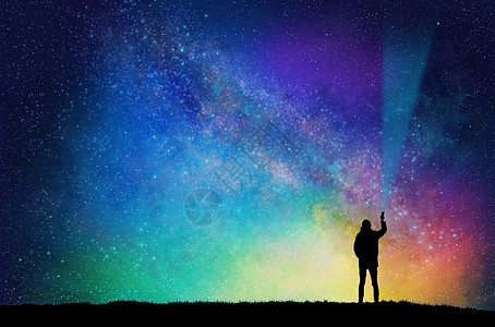 星空剪影图片素材