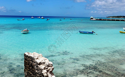 巴巴多斯美丽的海与沙滩风光奇秀海景迷人是驰名世界的海岛度假胜地背景图片