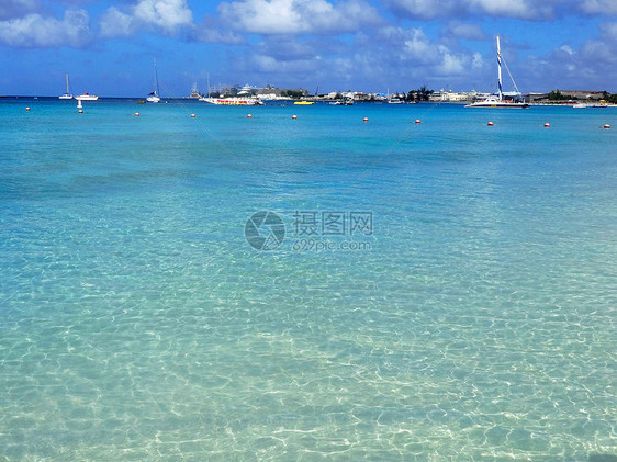 巴巴多斯晶莹剔透的海水图片