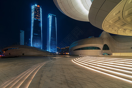 湖南长沙梅溪湖大剧院夜景高清图片