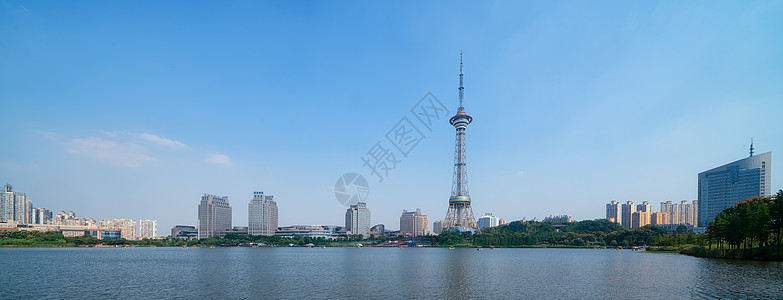 街拍建筑湖南株洲地标建筑电视塔长图背景