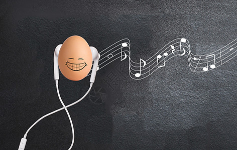听音乐的鸡蛋图片