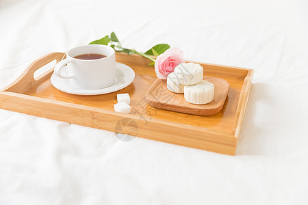 早餐红花与茶点图片