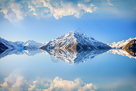 雪山倒影山河湖泊高清图片