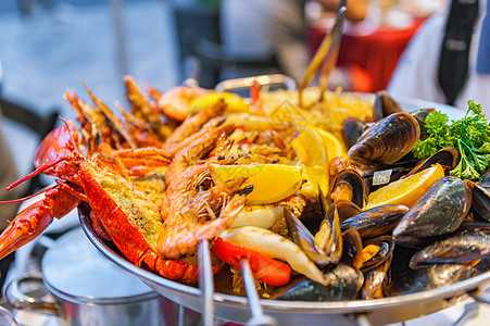美味佳肴排版法国巴黎西班牙海鲜背景