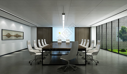 商务办公会议室设计效果图背景