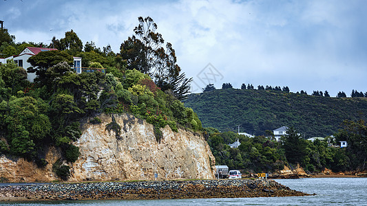 新西兰奥塔哥半岛海峡风光背景