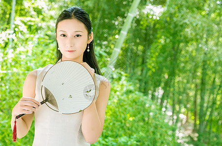 古风美女旗袍写真背景图片