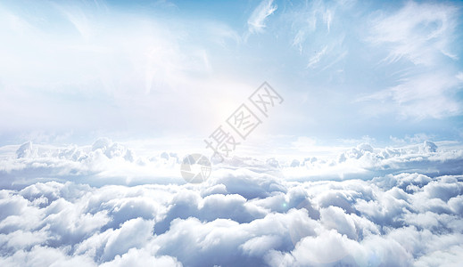 云端飞机云彩高清图片