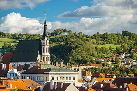捷克CK小镇的风景背景图片