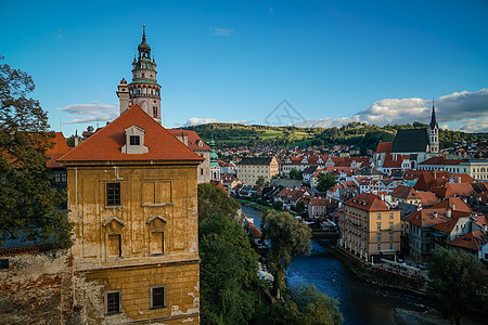克鲁姆洛夫城堡捷克CK小镇的风景背景