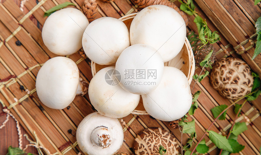 鲜白蘑菇图片
