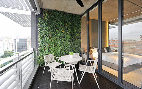 现代阳台绿植组合高清图片