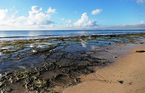 莫桑比克海峡风光珊瑚海滩背景图片