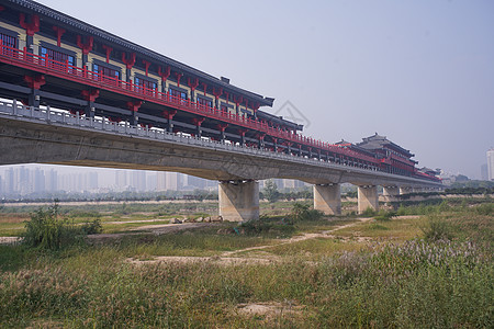 咸阳古渡廊桥图片素材