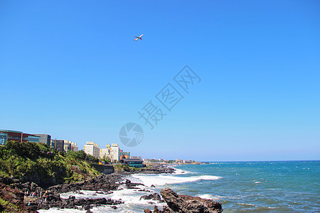 韩国海韩国济州岛海景背景