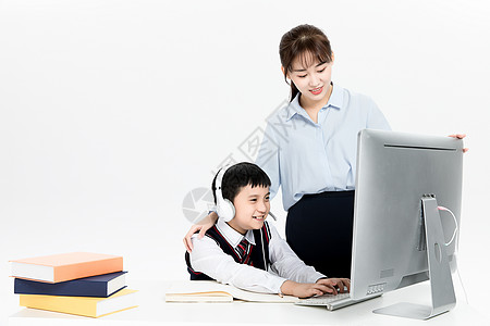 老师辅导儿童在线教育背景