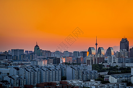 夕阳红的西直门城市图片