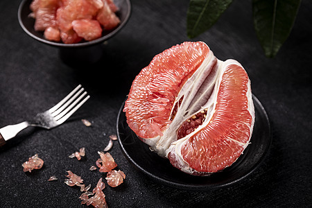新鲜红柚果肉高清图片