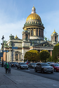 圣彼得堡著名景点圣以撒大教堂背景图片