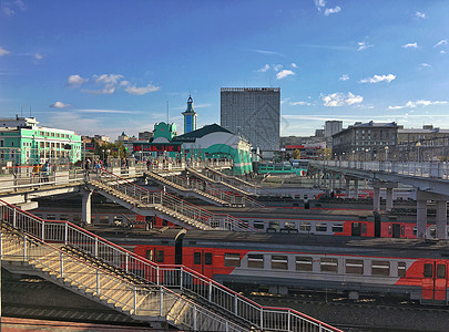 俄罗斯城市哈巴罗夫斯克火车站高清图片