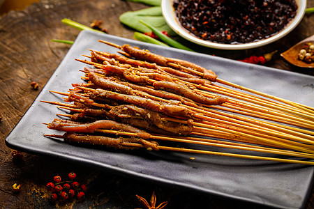 鸭舌串串香辣鸭舌高清图片