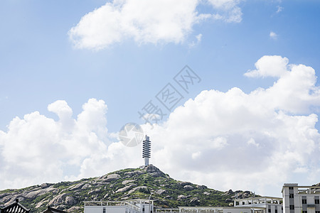 山上高压电塔背景图片