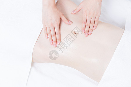 女性养生SPA腹部精油按摩背景图片