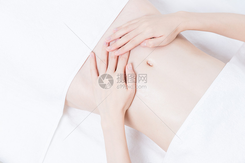 女性养生SPA腹部展示图片