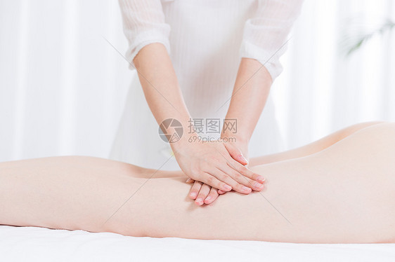 女性养生SPA腿部按摩图片