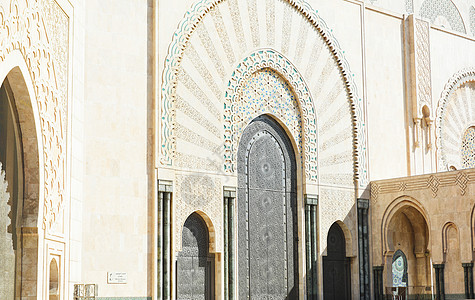  北非摩洛哥卡萨布兰卡的哈桑二世清真寺背景