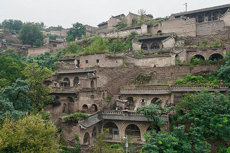 山西窑洞山西吕梁李家山背景