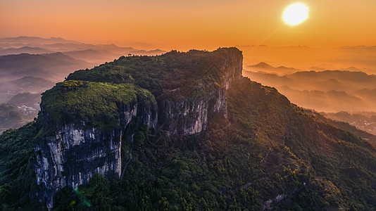 山水墨画贵州凯里香炉山风光背景