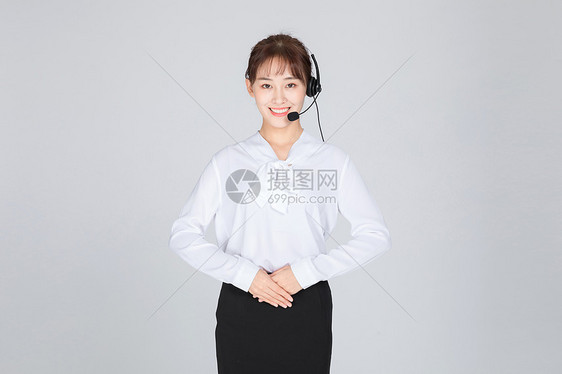 微笑的客服代表美女图片