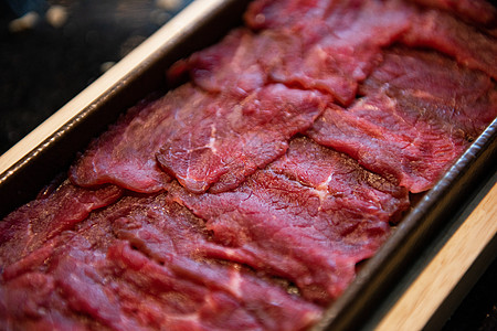 火锅食材牛肉片背景图片