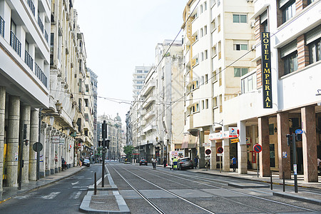 非洲城市摩洛哥卡萨布兰卡街景背景