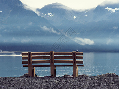 滨海小镇美国阿拉斯加湾背景