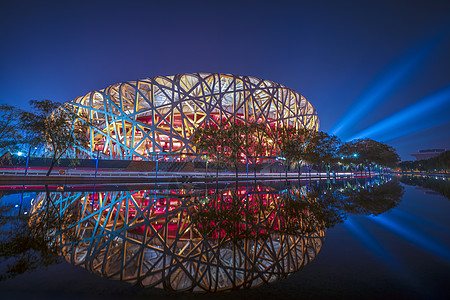 鸟巢中国红水北京高清图片