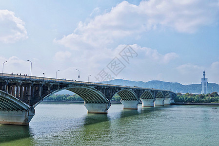 横跨湘江的橘子洲大桥背景图片