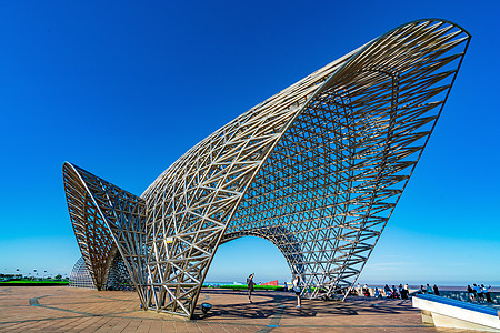 海边景色上海南汇嘴建筑风光背景