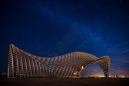 上海南汇嘴建筑星空背景图片