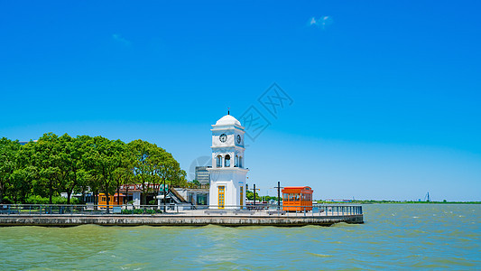 上海滴水湖自然风光背景图片
