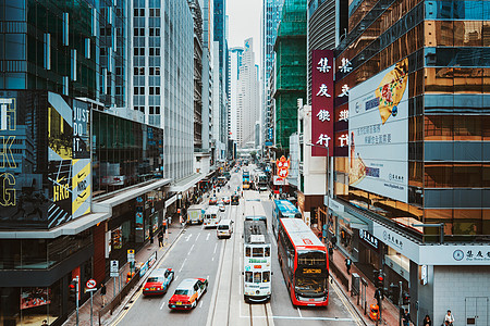 香港街景汽车公接头高清图片